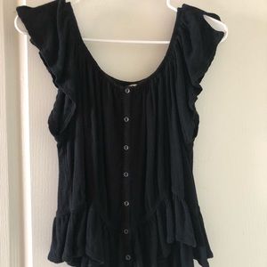 Free People Mint Julep over the shoulder tee